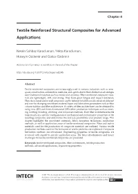 Textile Reinforced Structural Composites for Advanced Applications