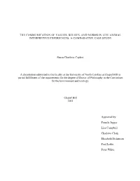 The Communication of Values, Beliefs, and Norms in Live Animal Interpretive Experiences: a Comparative Case Study
