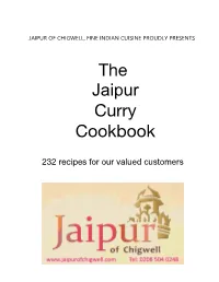 The Jaipur Curry Cookbook