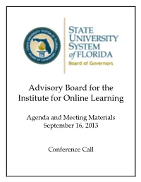 Advisory Board for the Institute for Online Learning