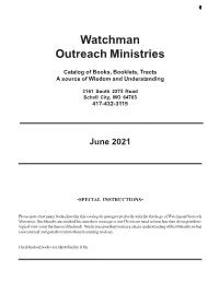 Catalog of Books, Booklets, Tracts a Source of Wisdom and Understanding
