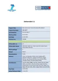D5.1 ANALYSIS: Multi-User, Multimodal & Context Aware Value Added Services