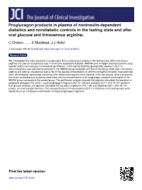 Proglucagon Products in Plasma of Noninsulin-Dependent Diabetics and Nondiabetic Controls in the Fasting State and After Oral Glucose and Intravenous Arginine