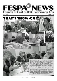 Spring 2015 THAT’S SHOW-QUIZ! SEE PAGE 5
