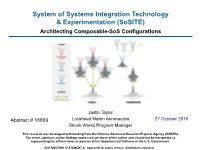 System of Systems Integration Technology & Experimentation