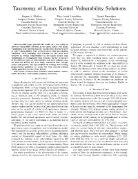 Taxonomy of Linux Kernel Vulnerability Solutions