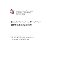The Mathematical Beauty of Triangular Numbers