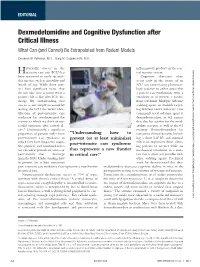 Dexmedetomidine and Cognitive Dysfunction After Critical Illness What Can (And Cannot) Be Extrapolated from Rodent Models