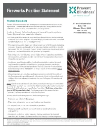 Fireworks Position Statement