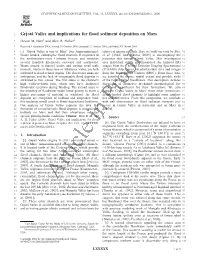 Grjotá Valles and Implications for Flood Sediment Deposition on Mars