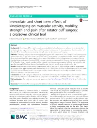 Immediate and Short-Term Effects of Kinesiotaping on Muscular Activity