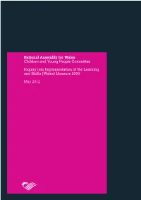 Inquiry Into the Implementation of the Learning and Skills (Wales)