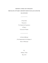 The Waning of Dower Right: the Widow in the Context of a Transforming Society” (MA Thesis, University of Houston, 2008), Beginning at 134