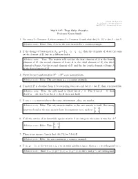 True False Questions from 4,5,6