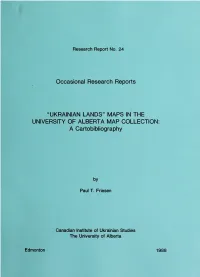 Ukrainian Lands' Maps in the University of Alberta Map Collection