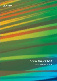 Annual Report 2003 Report Annual