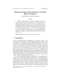 Biomimetic Design and Development of a Prosthetic Hand: Prototype 1.0