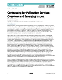 Contracting for Pollination Services: Overview and Emerging Issues Brittney K