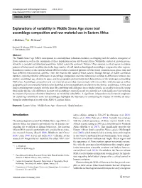 Explanations of Variability in Middle Stone Age Stone Tool Assemblage Composition and Raw Material Use in Eastern Africa