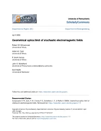 Geometrical Optics Limit of Stochastic Electromagnetic Fields