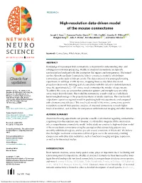 High-Resolution Data-Driven Model of the Mouse Connectome