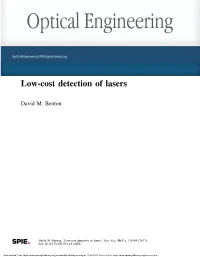 Low-Cost Detection of Lasers
