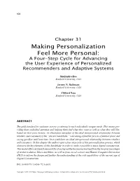 Making Personalization Feel More Personal: a Four-Step Cycle for Advancing the User Experience of Personalized Recommenders and Adaptive Systems