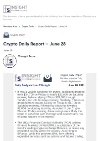 Crypto Daily Report – June 28