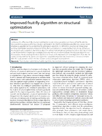 Improved Fruit Fly Algorithm on Structural Optimization