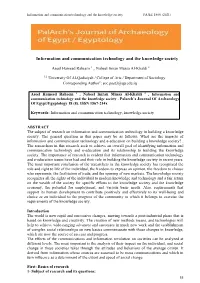 Information and Communication Technology and the Knowledge Society PAJEE 18(8) (2021)