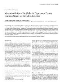 Microstimulation of the Midbrain Tegmentum Creates Learning Signals for Saccade Adaptation
