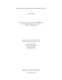 Optimal Design of Experiments for Functional Responses