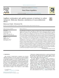 Capillary Condensation and Capillary Pressure of Methane in Carbon Nanopores: Molecular Dynamics Simulations of Nanoconﬁnement Effects