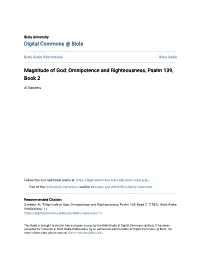 Magnitude of God: Omnipotence and Righteousness, Psalm 139, Book 2