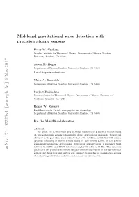 Mid-Band Gravitational Wave Detection with Precision Atomic Sensors