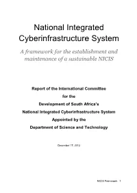 National Integrated Cyberinfrastructure System a Framework for the Establishment and Maintenance of a Sustainable NICIS