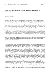Policing Literature and the Case of Taslima Nasrin