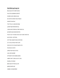 Stellarising Song List