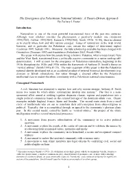 The Emergence of a Palestinian National Identity: a Theory-Driven Approach by Zachary J