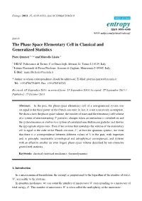 The Phase Space Elementary Cell in Classical and Generalized Statistics