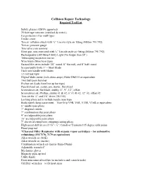 Collision Repair Technology Required Tool List