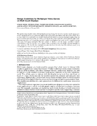 Design Guidelines for Multiplayer Video Games on Multi-Touch Displays