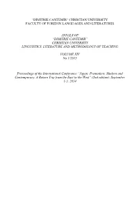 “Dimitrie Cantemir” Christian University Faculty of Foreign Languages and Literatures