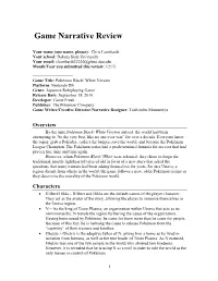 Game Narrative Review