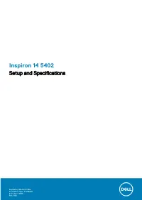 Inspiron 14 5402 Setup and Specifications