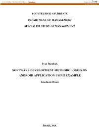 Software Development Methodologies on Android Application Using Example
