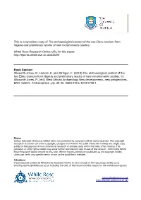 The Archaeological Context of the Iwo Eleru Cranium from Nigeria and Preliminary Results of New Morphometric Studies
