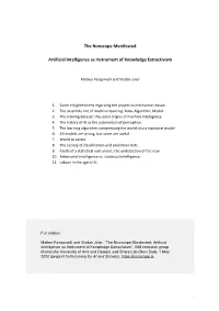The Nooscope Manifested Artificial Intelligence As
