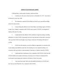 AFFIDAVIT of MICHAEL BARRY I, Michael Barry, Under