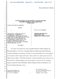 Order for Default Judgment and Permanent Injunction